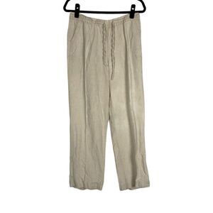 Charter Club Cream 100% Linen Wide Leg Pant - Women’s M